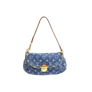 LOUIS VUITTON Pleaty handbag Monogram denim leather